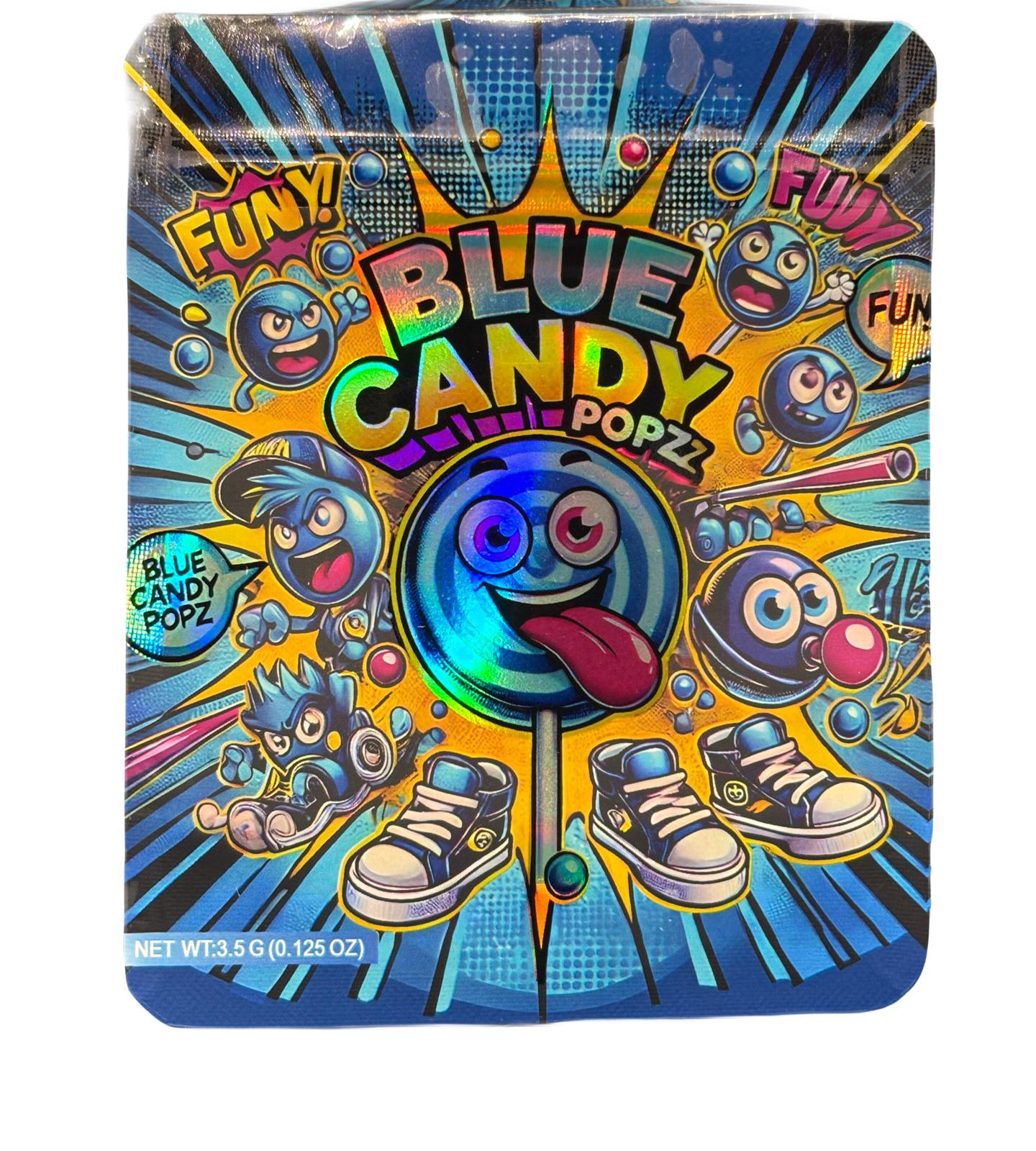 50 Blue Candy 3.5-gram empty Mylar bags