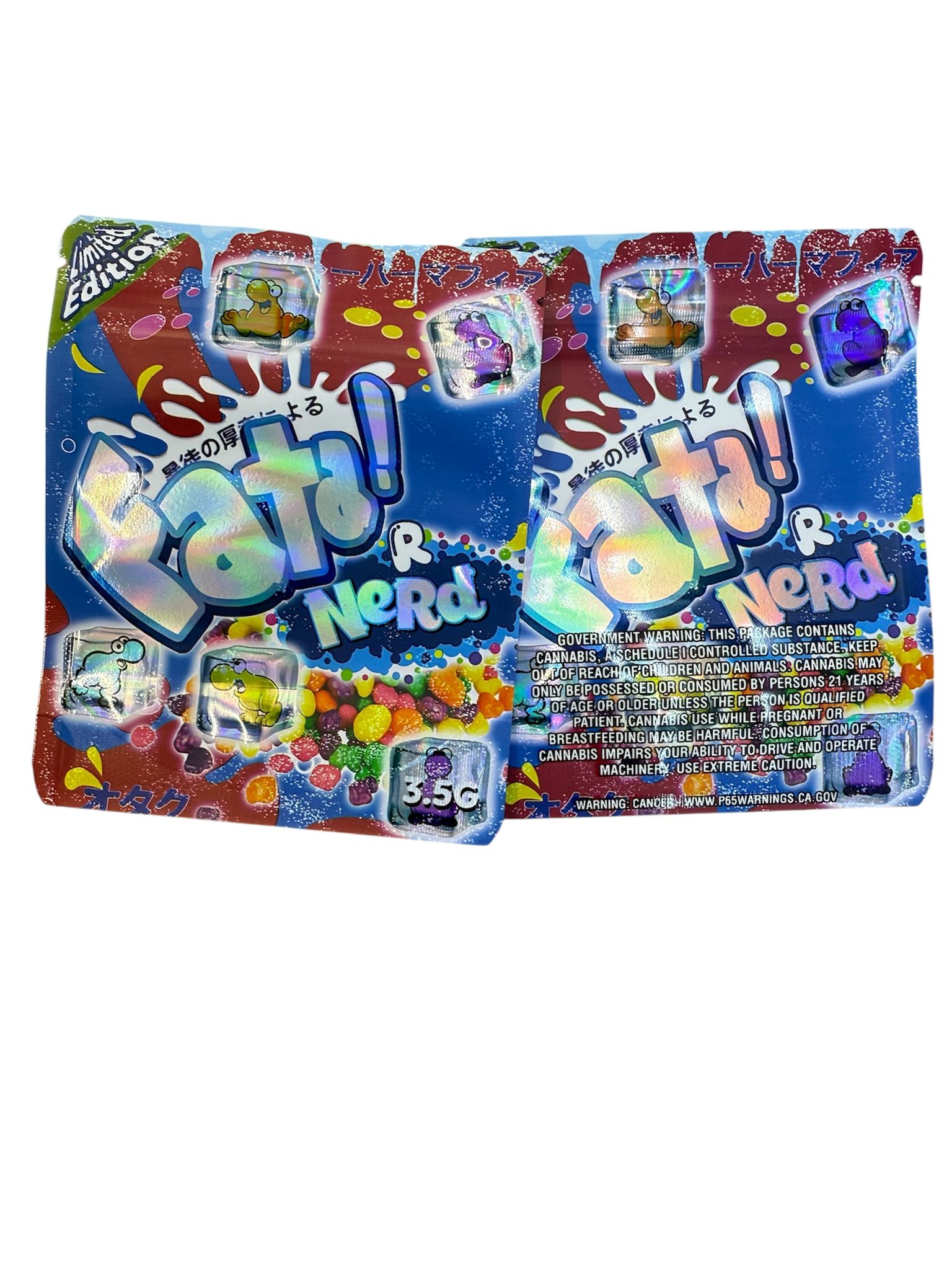 50 Fat Nerd 3.5-gram empty Mylar bags