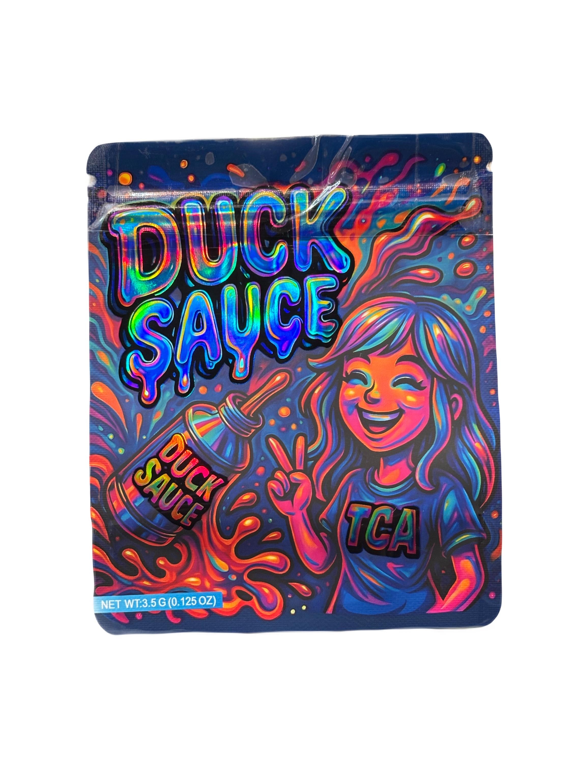 50 Duck Sauce 3.5-gram empty Mylar bags