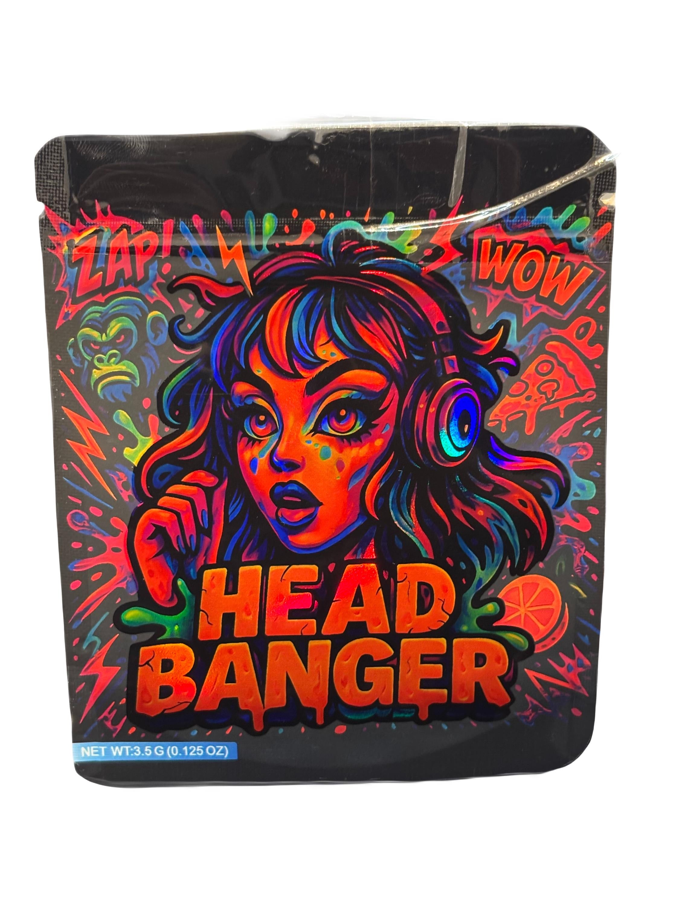 50 Head Banger  3.5-gram empty Mylar bags