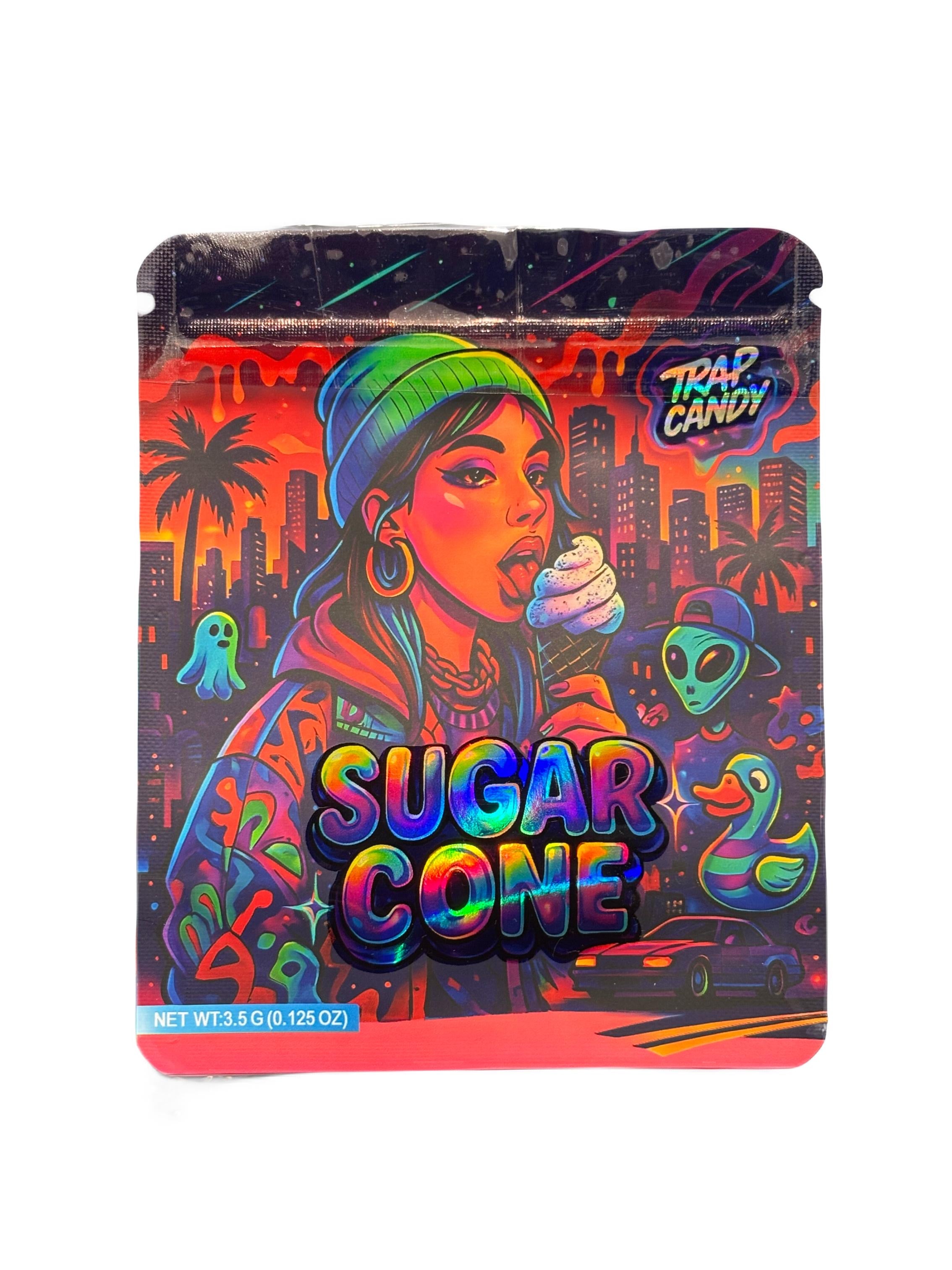 50 Sugar Cone 3.5-gram empty Mylar bags