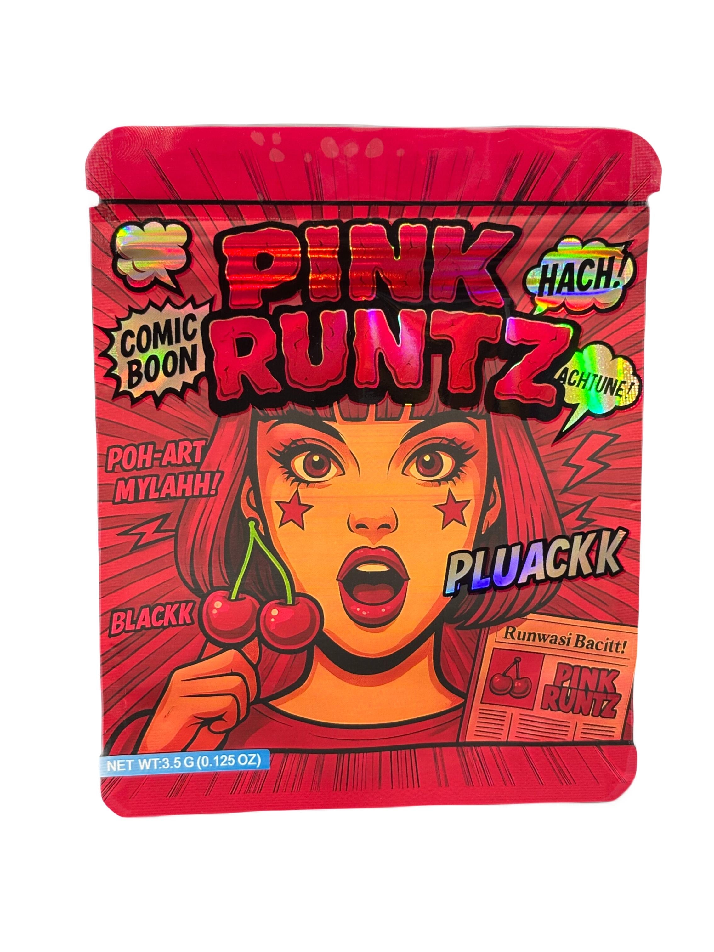 50 Pink Runtz 3.5-gram empty Mylar bags