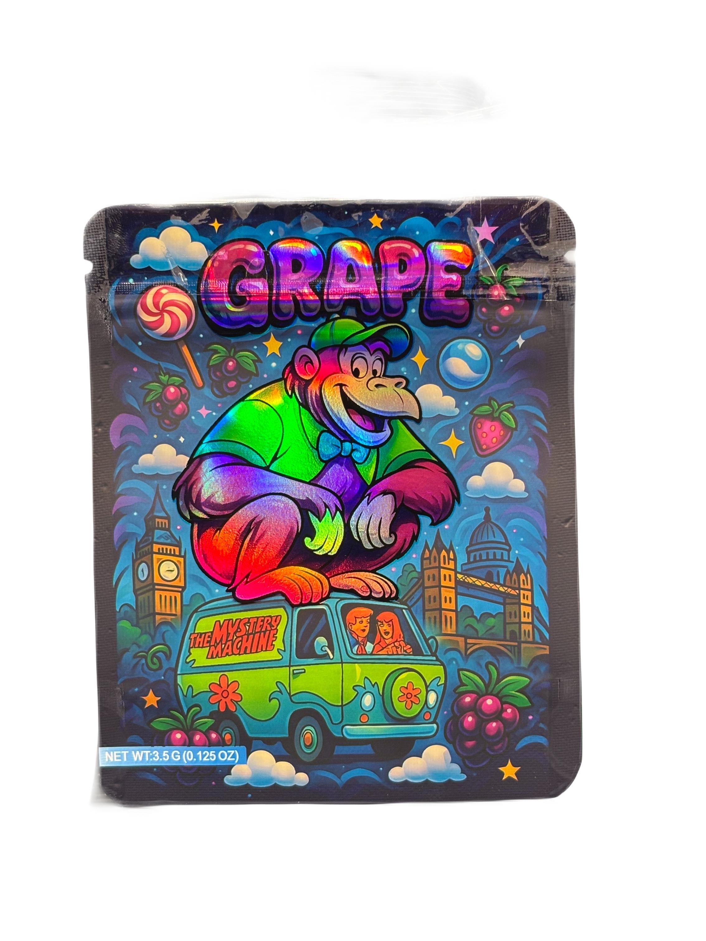 50 Grape  3.5-gram empty Mylar bags