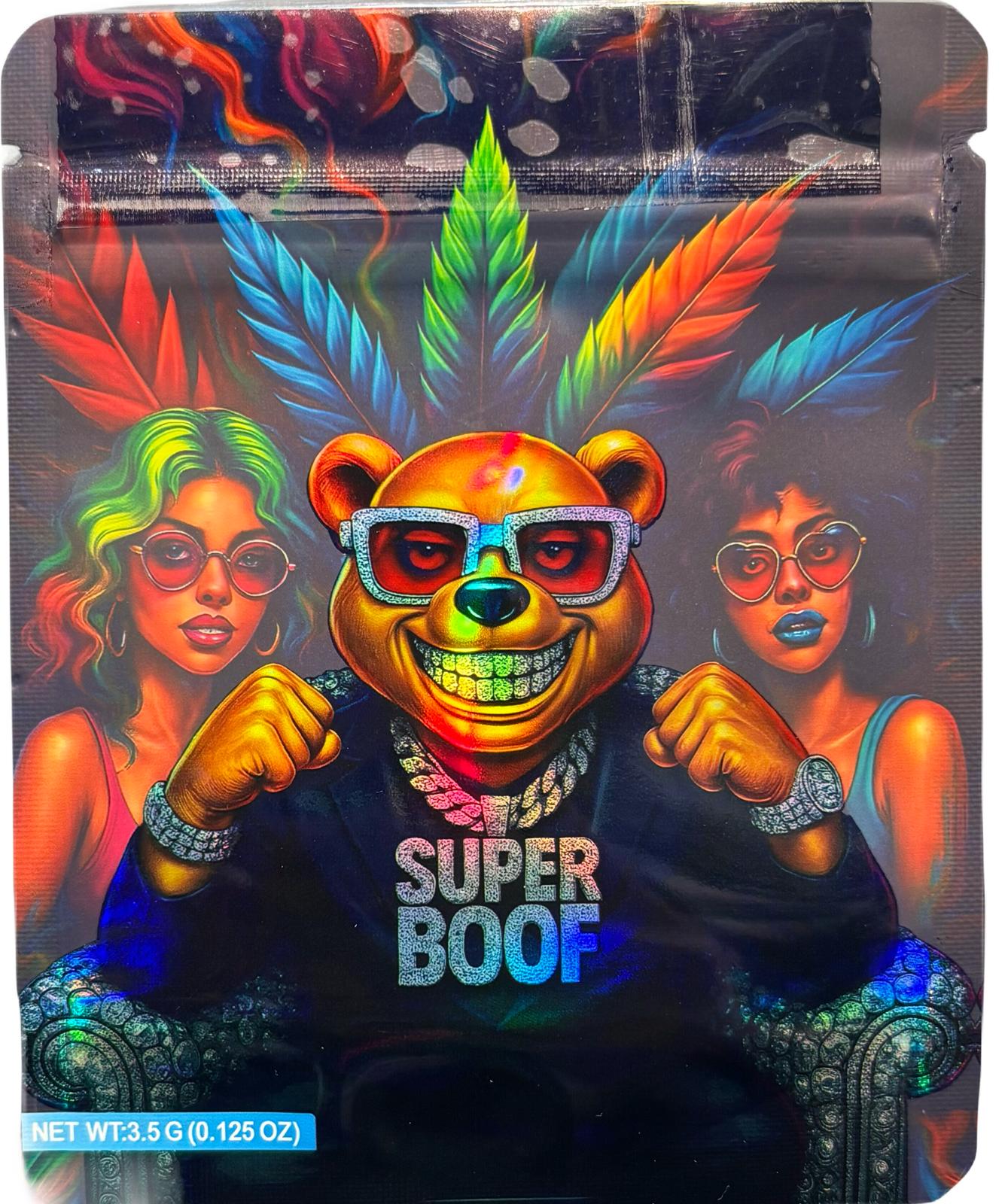 50 Super Boof 3.5-gram empty Mylar bags