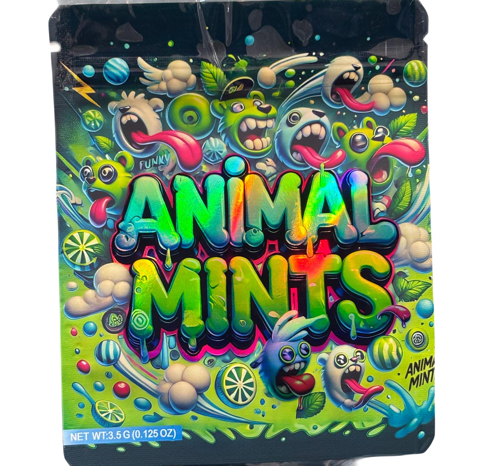 50 Animal Mints 3.5-gram empty Mylar bags