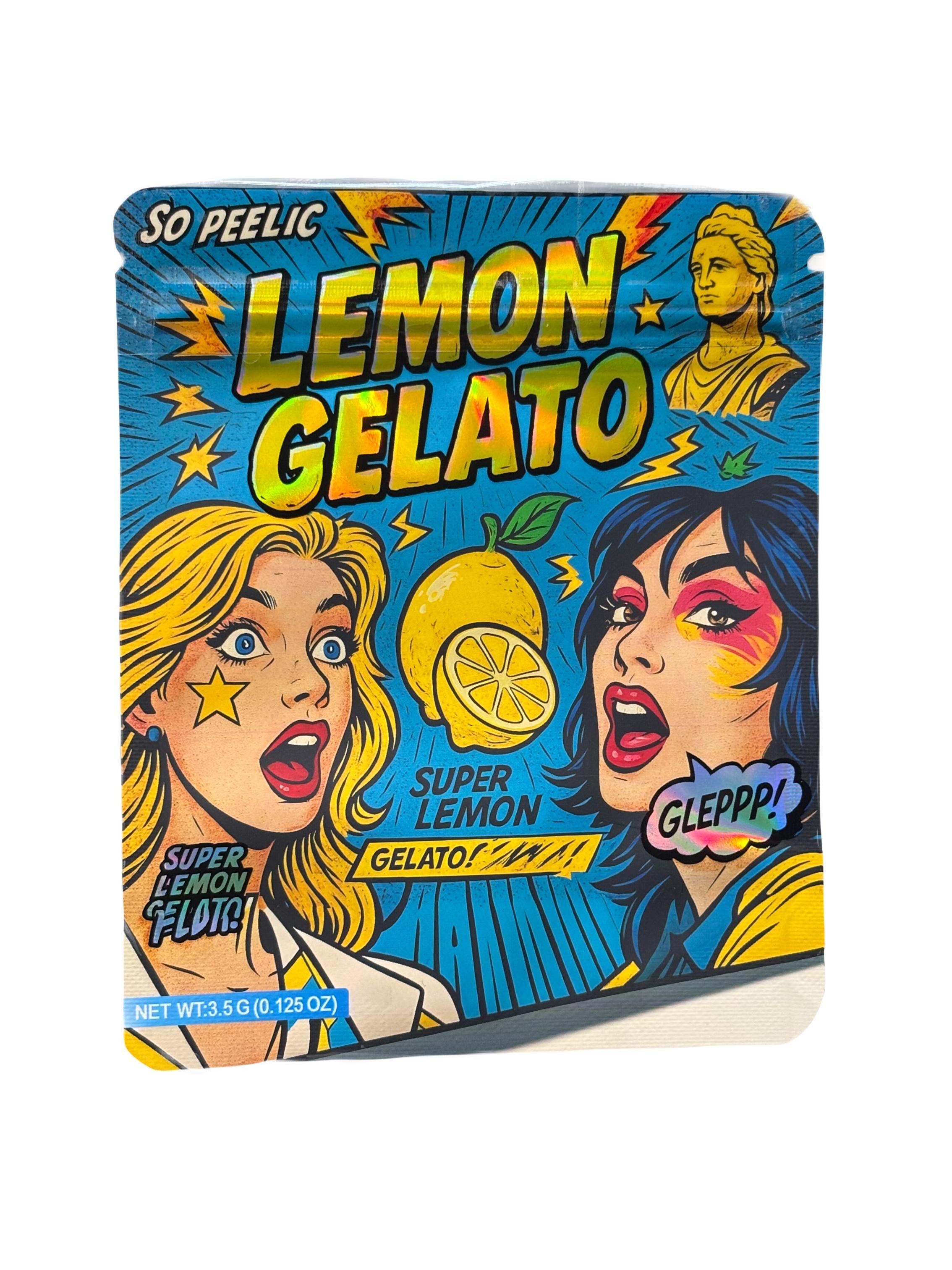 50 Lemon Gelato 3.5-gram empty Mylar bags