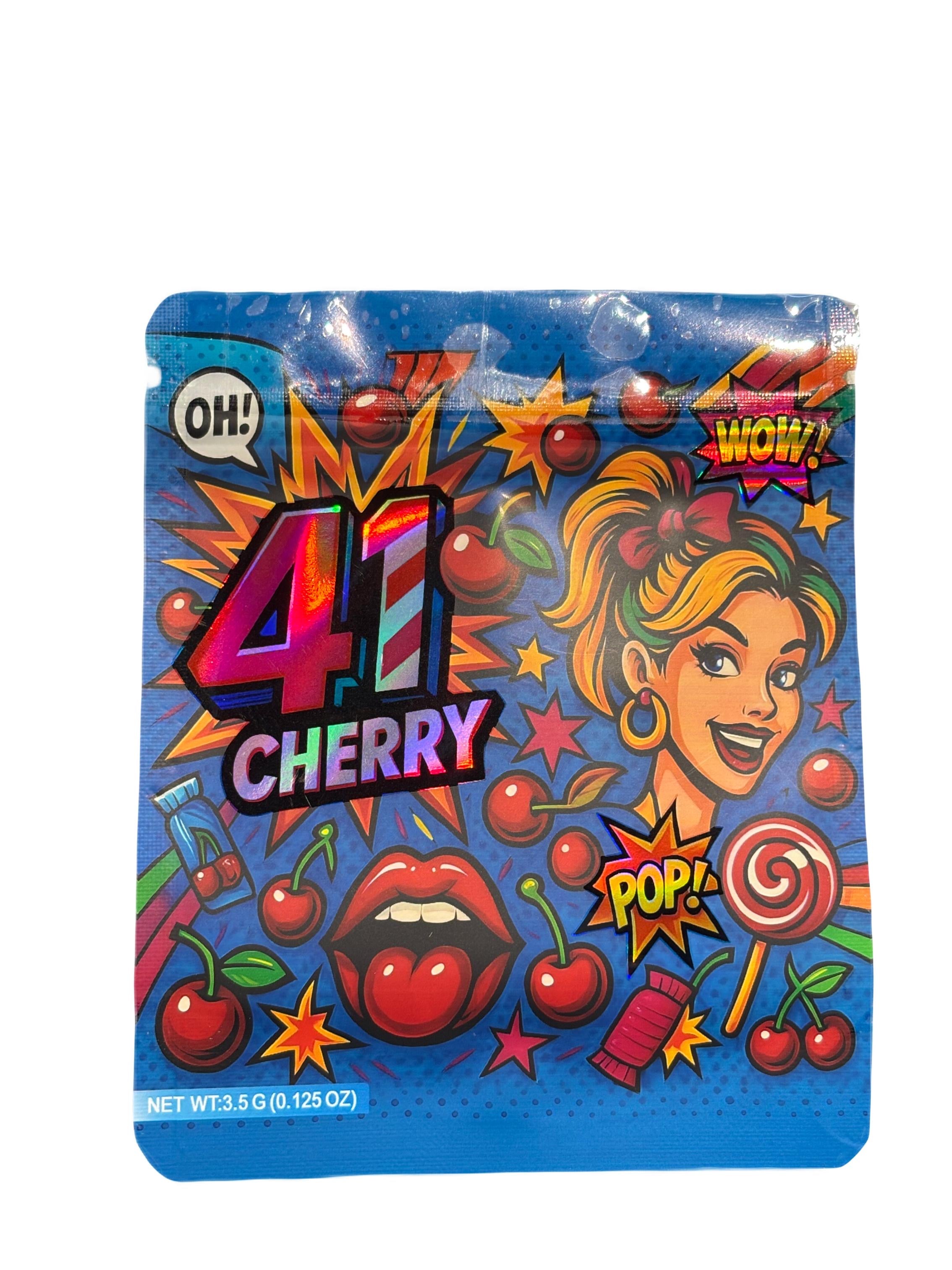 50 41-Cherry 3.5-gram empty Mylar bags