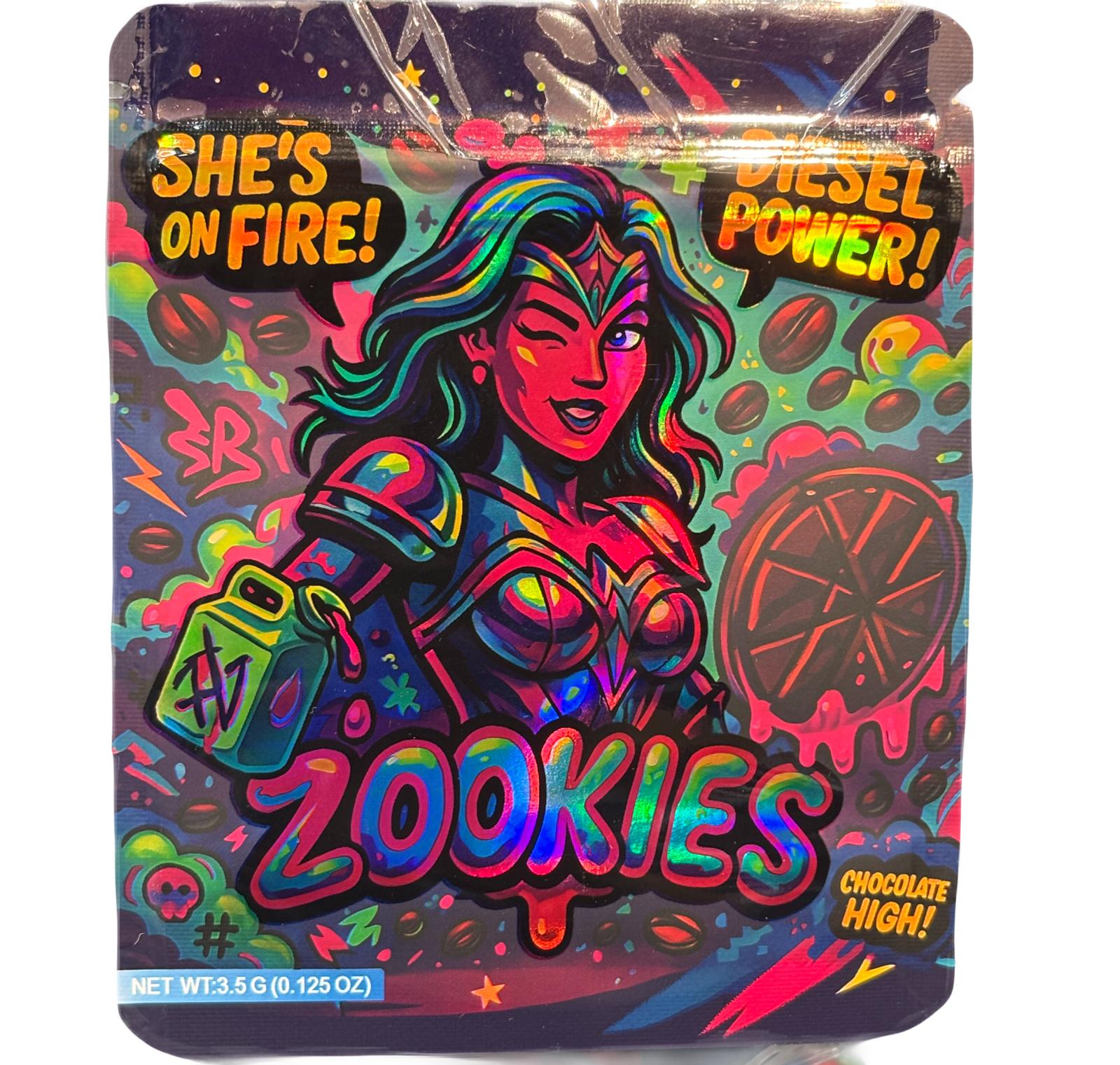 50 Zookies 3.5-gram empty Mylar bags