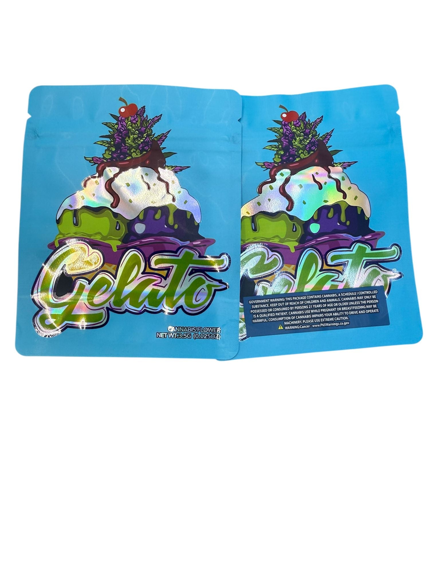 50 Gelato  3.5-gram empty Mylar bags