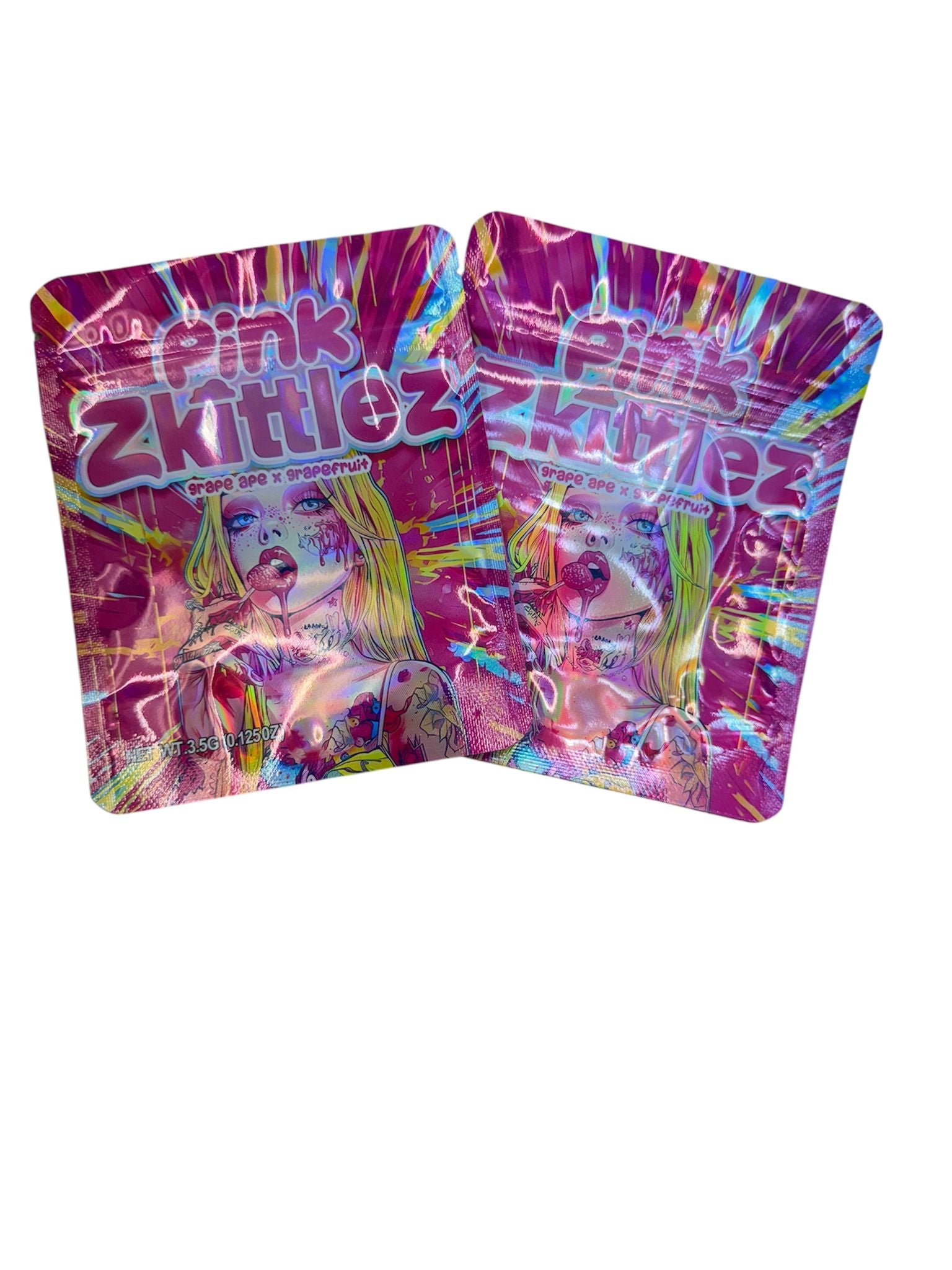 50 Pink Zkittlez  3.5-gram empty Mylar bags