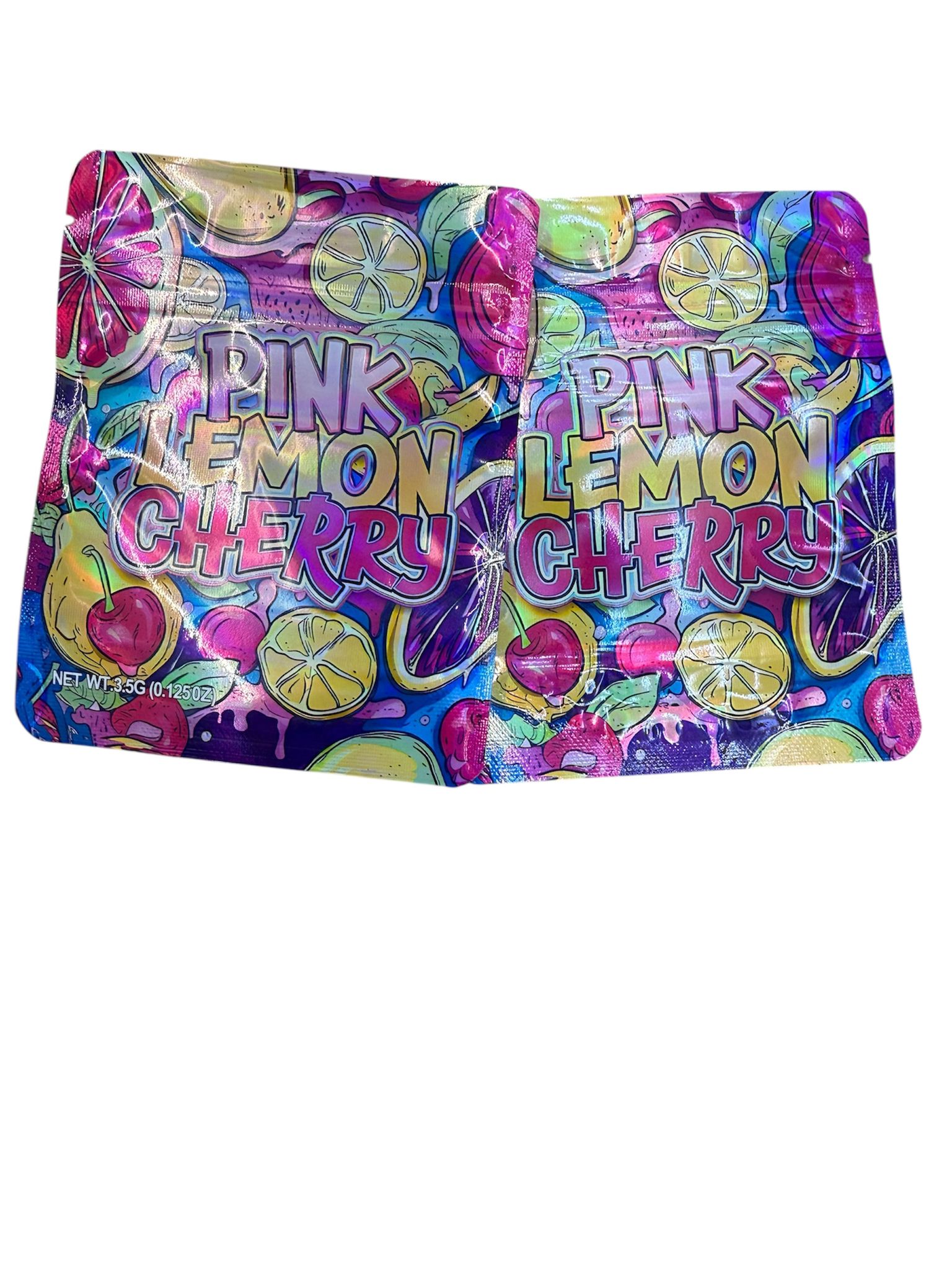 50 Pink Lemon Cherry  3.5-gram empty Mylar bags