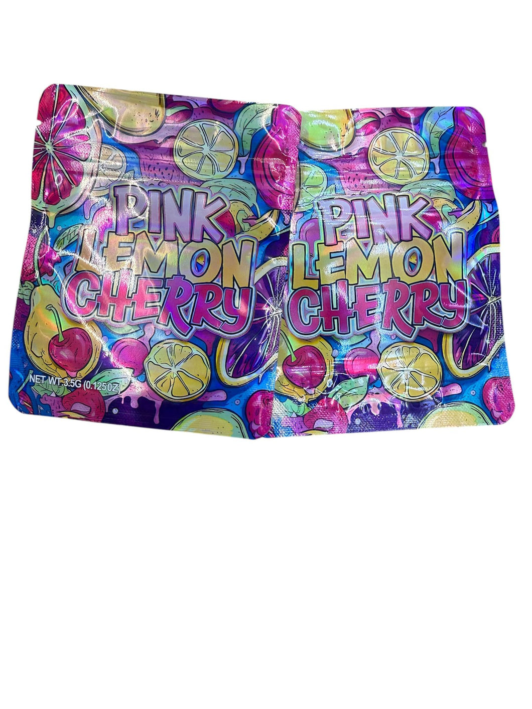 50 Pink Lemon Cherry  3.5-gram empty Mylar bags