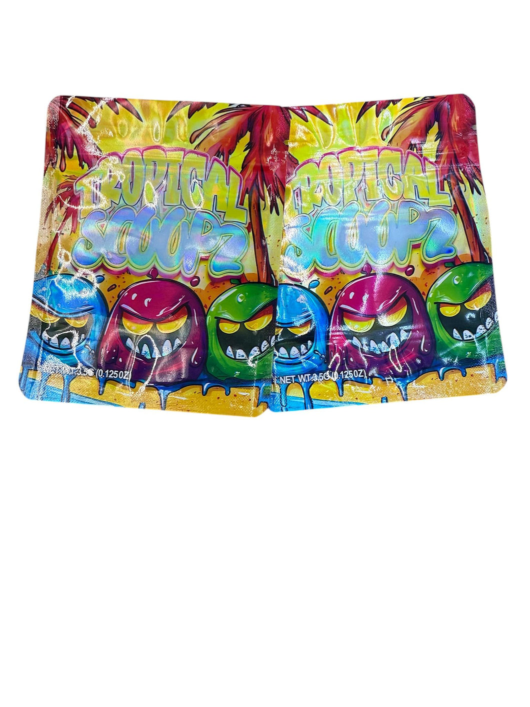 50 Tropical Scoopz 3.5-gram empty Mylar bags