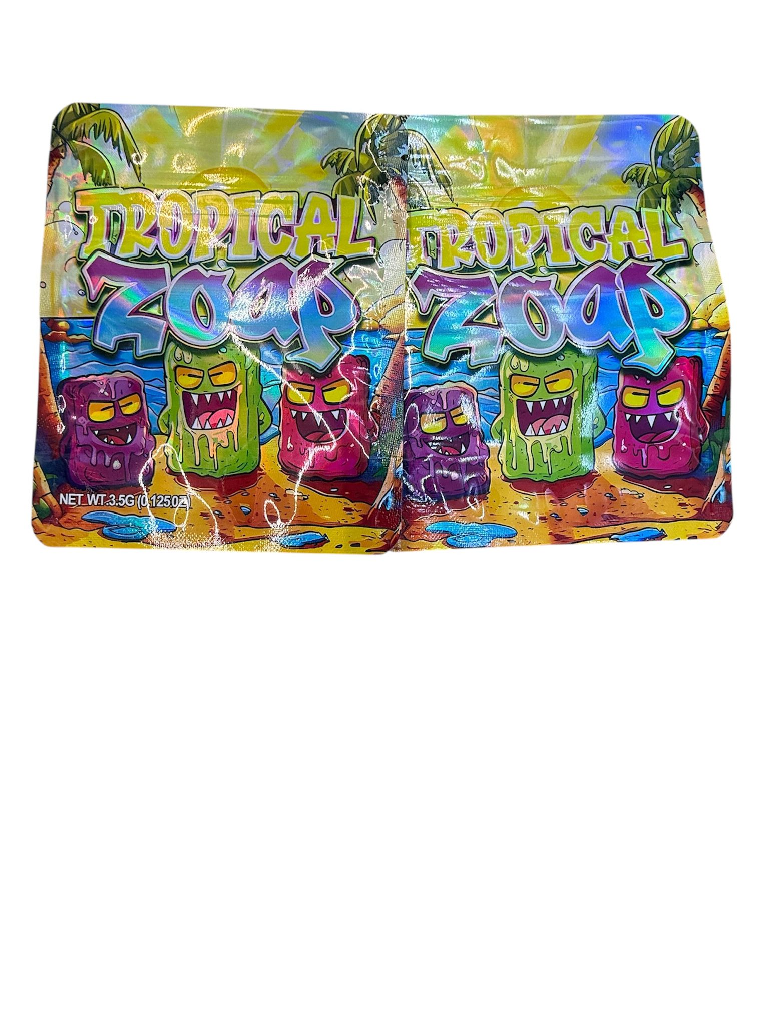 50 Tropical Zoap 3.5-gram empty Mylar bags