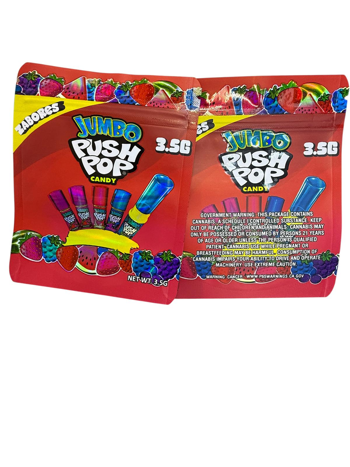 50 Jumbo Push Pop Candy 3.5-gram empty Mylar bags