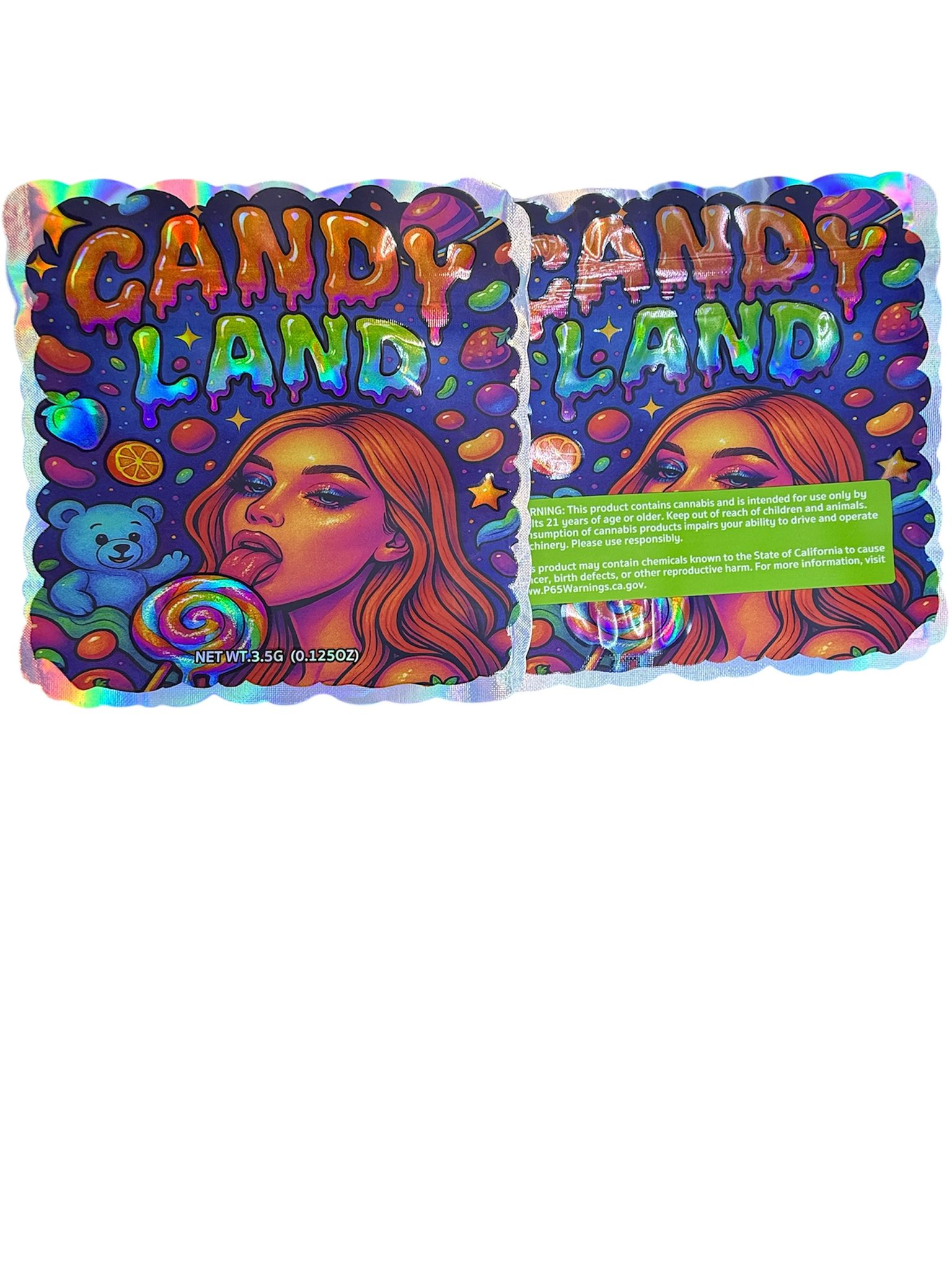 50 Candy Land 3.5-gram empty Mylar bags