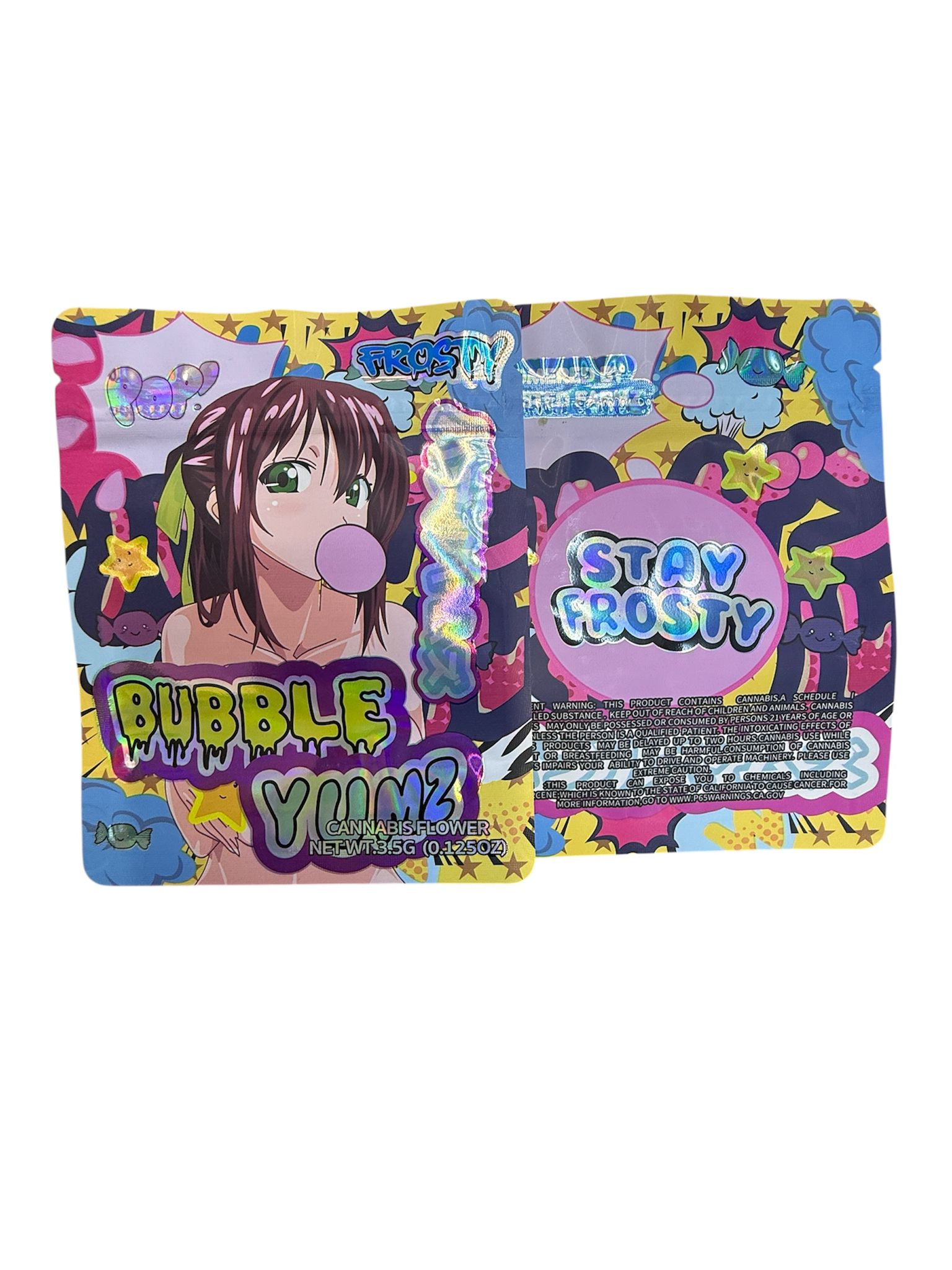 50 Bubble Yumz 3.5-gram empty Mylar bags