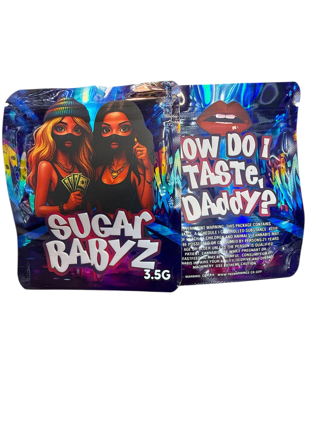 50 Sugar Babyz 3.5-gram empty Mylar bags