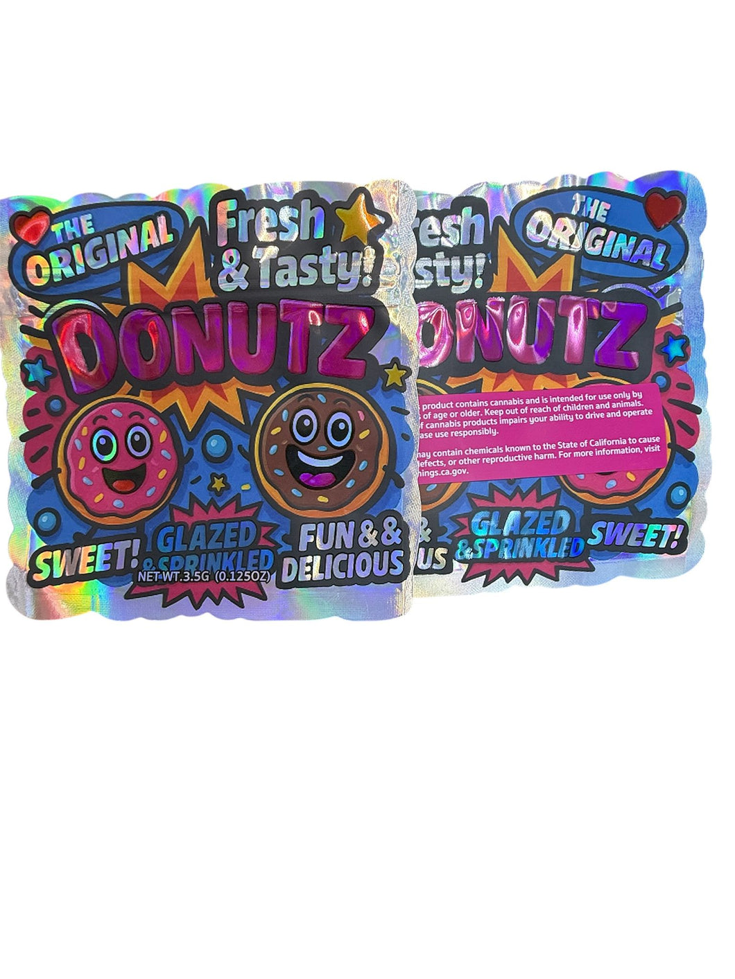 50 Donutz 3.5-gram empty Mylar bags