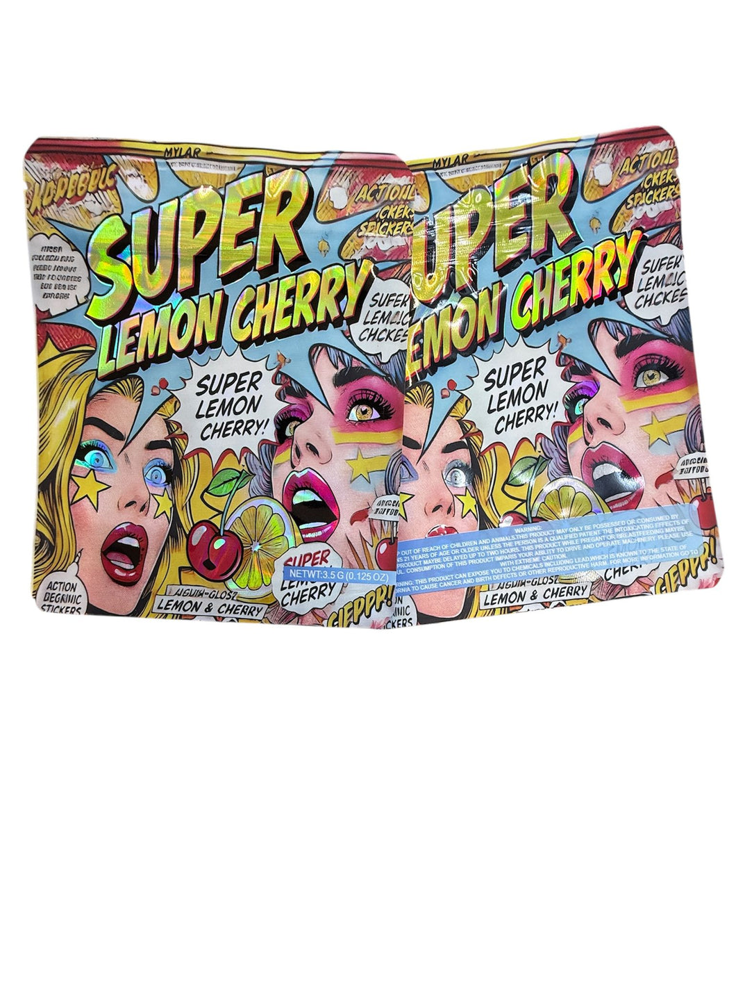 50 Super Lemon Cherry 3.5-gram empty Mylar bags