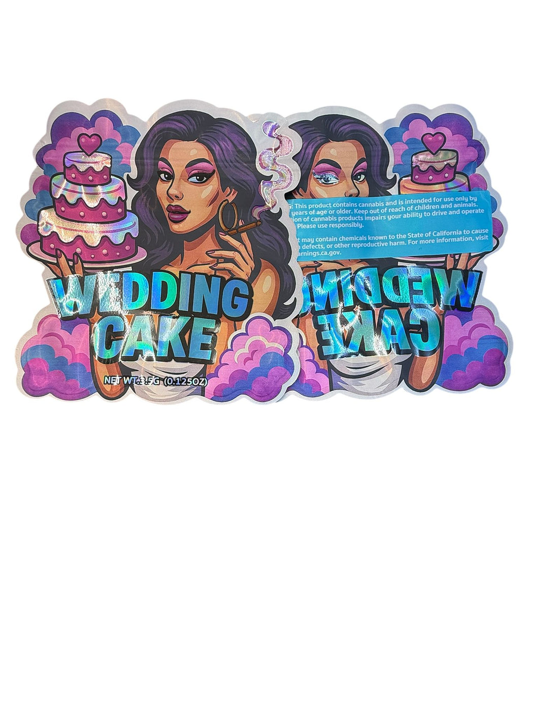 50 Wedding Cake 3.5-gram empty Mylar bags