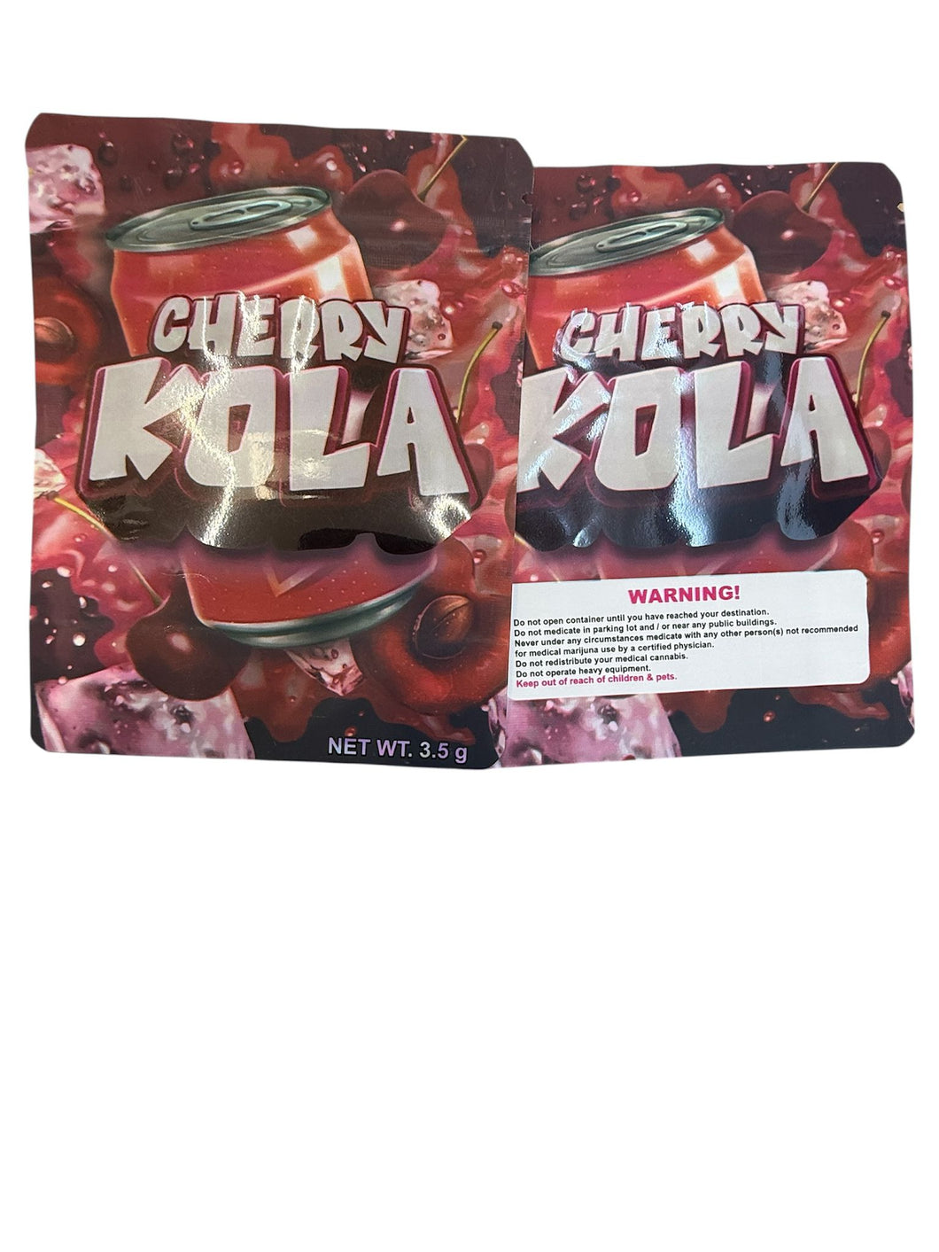 50 Cherry Cola 3.5-gram empty Mylar bags