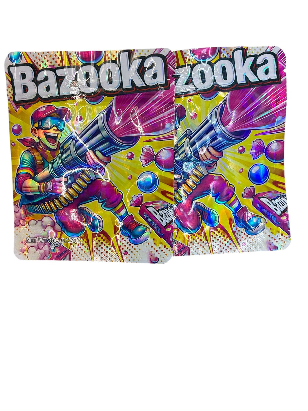 50 Bazooka 3.5-gram empty Mylar bags