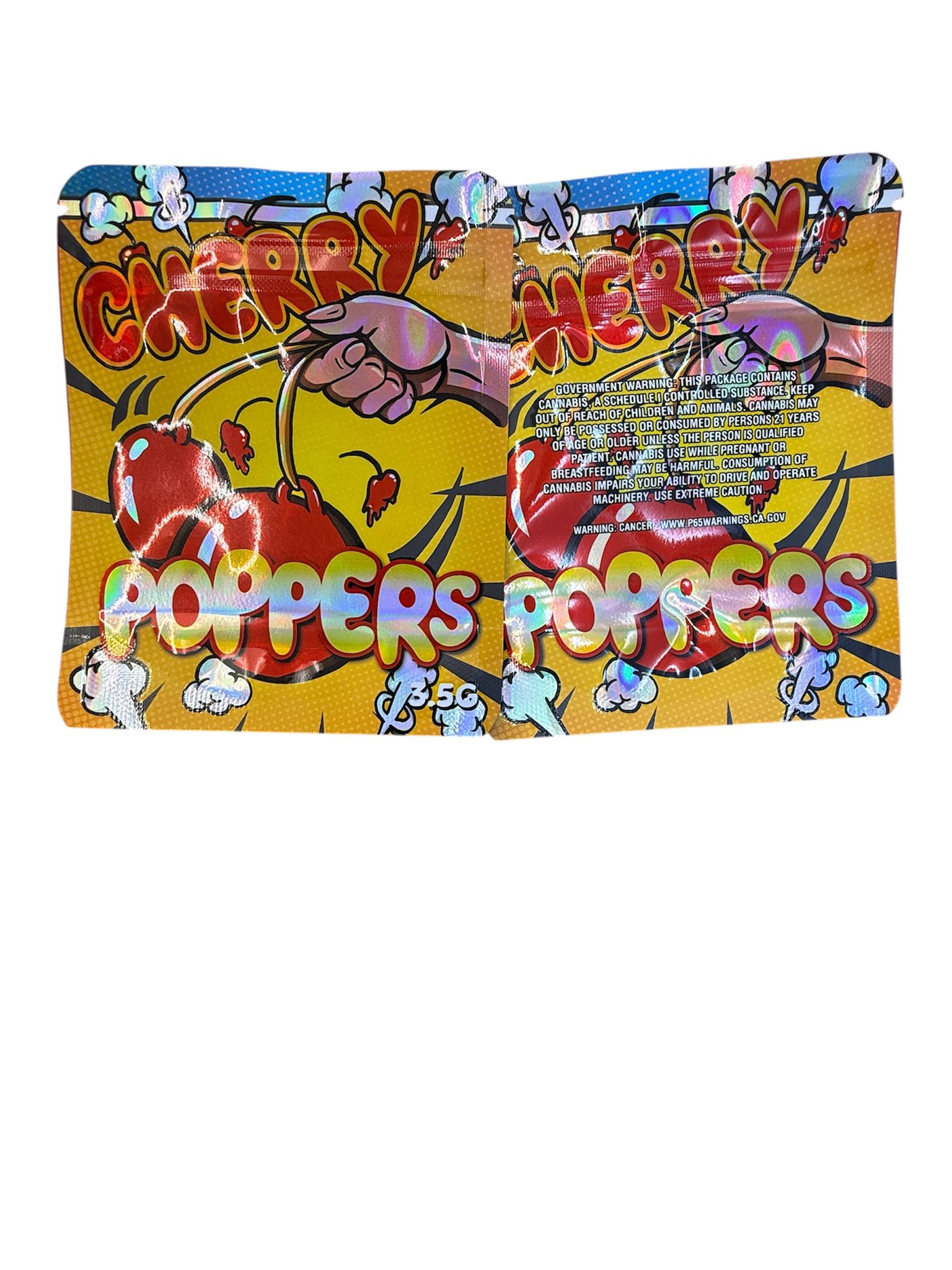 50 Cherry Poppers 3.5-gram empty Mylar bags