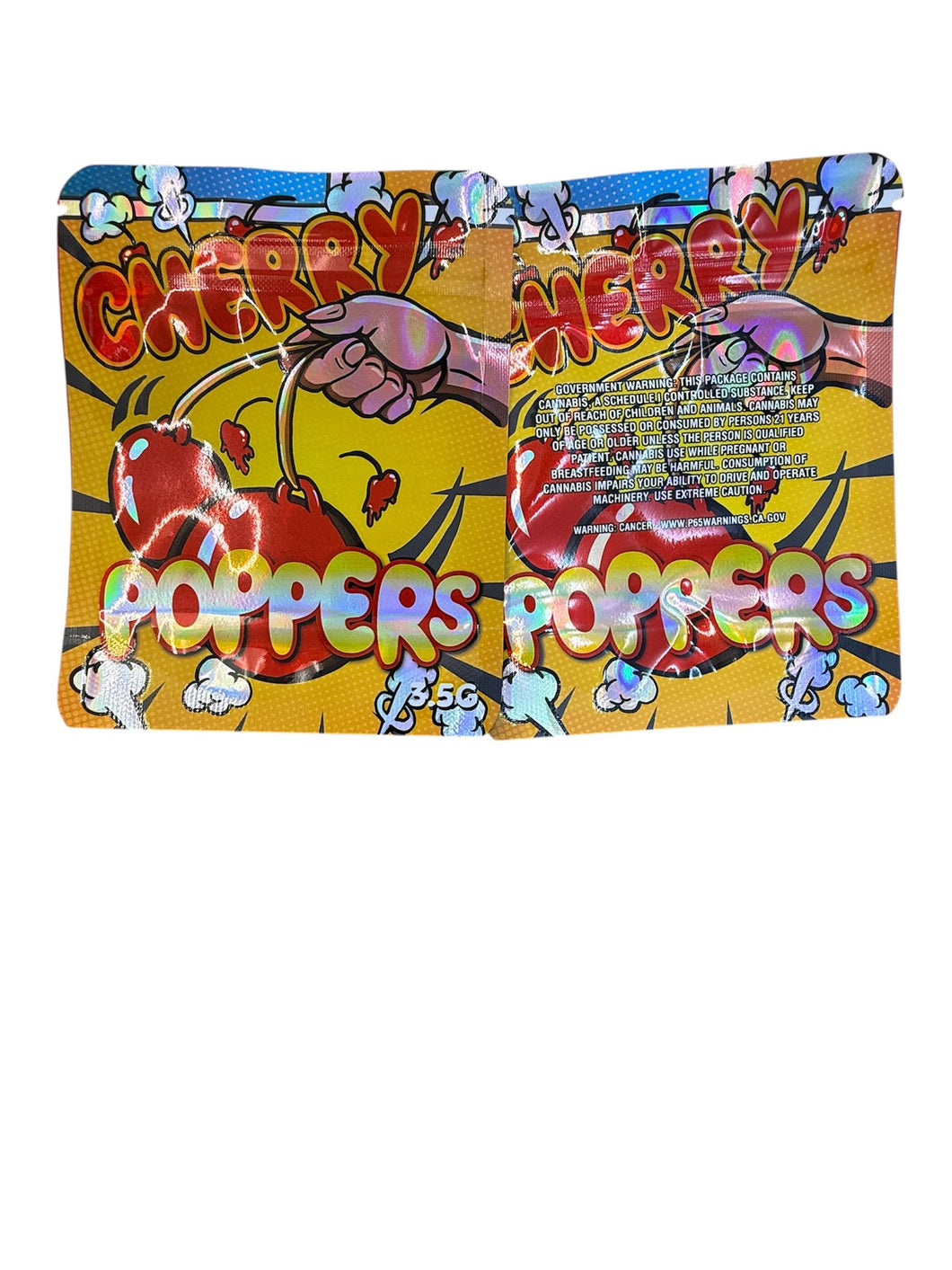 50 Cherry Poppers 3.5-gram empty Mylar bags