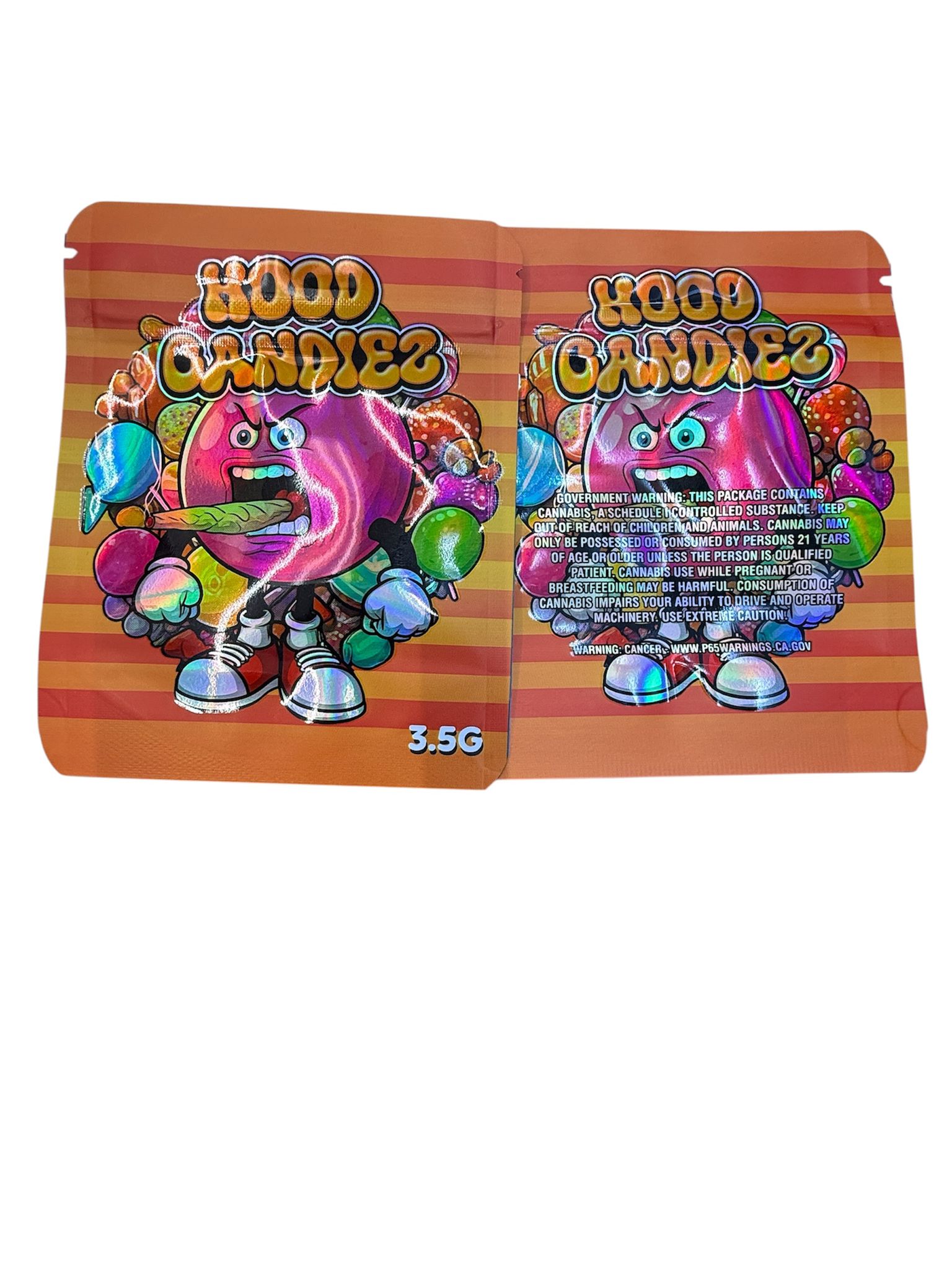 50 Hood Candiez 3.5-gram empty Mylar bags