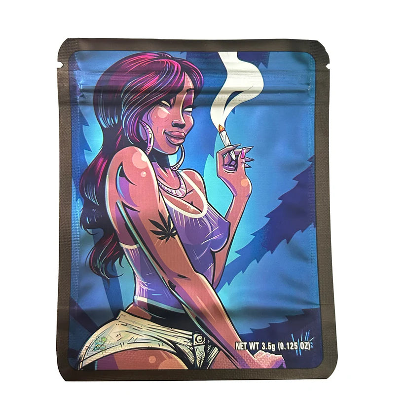 Smoken Woman 3.5G Mylar Bags.