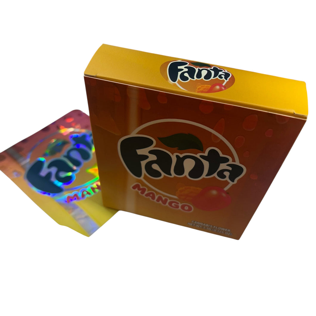 50 Fanta Manago 3.5 G Mylar Bags With 50 Carton Box