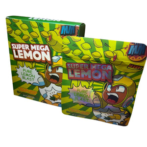 50 Super Mega Lemon 3.5 G Mylar Bags With 50 Carton Box