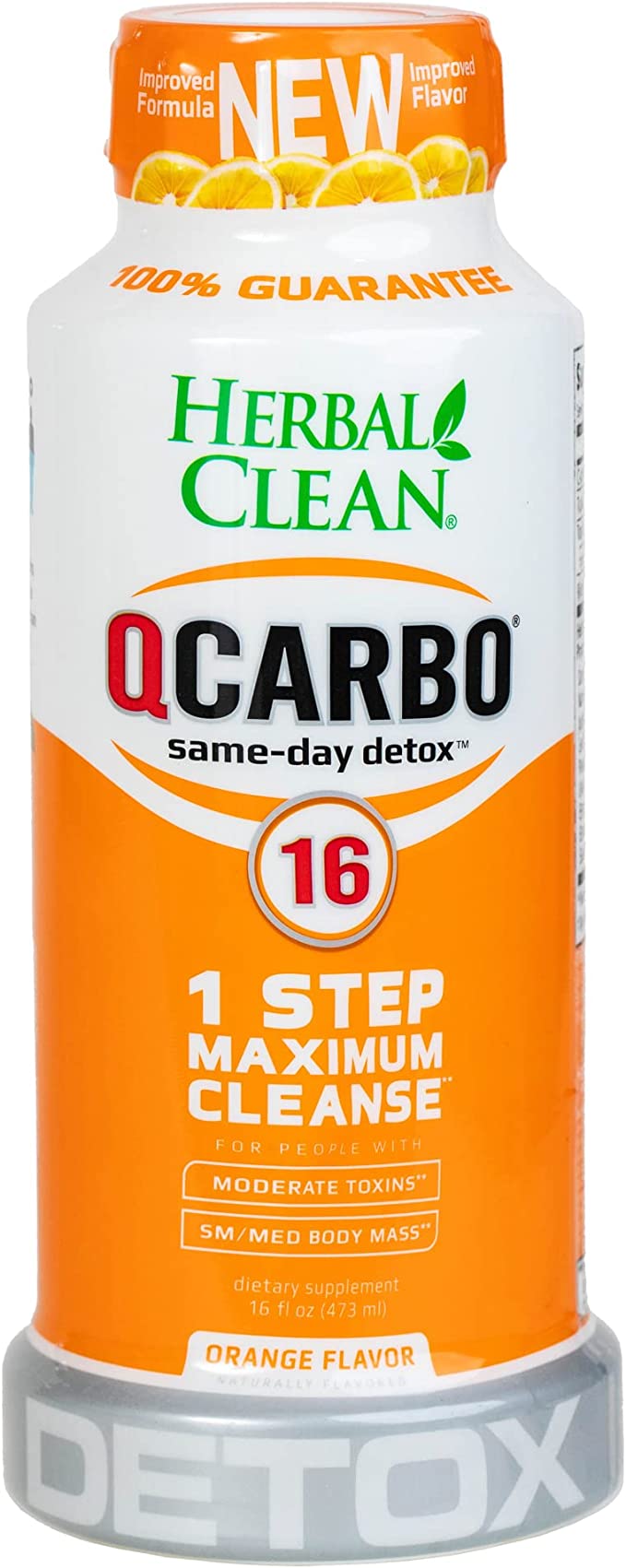 Herbal Clean Same-Day Premium Detox Drink, Orange Flavor, 16 Fl Oz