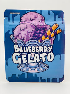 50 Blueberry Gelato 3.5-gram empty Mylar bags