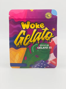 50 Woke Gelato 3.5 gram empty Mylar bags