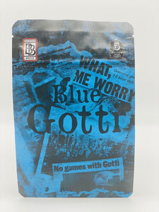 50 Blue Gotti 3.5-gram empty Mylar bags