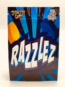 50 Jokes Up Razzlez 3.5 gram empty Mylar bags