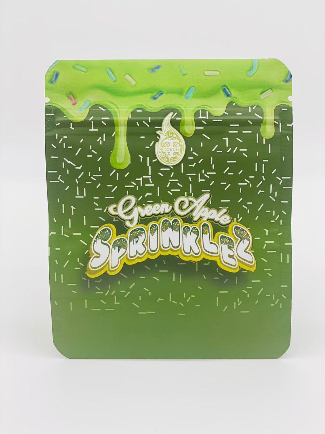 50 Green Apple Sprinklez 3.5 gram empty Mylar bags
