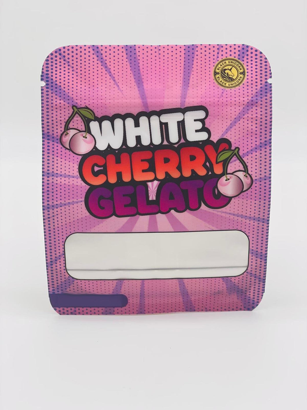 50 White Cherry Gelato 3.5 gram empty Mylar bags