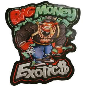 50 Big Money Exotic 3.5-gram empty Cut Mylar bags