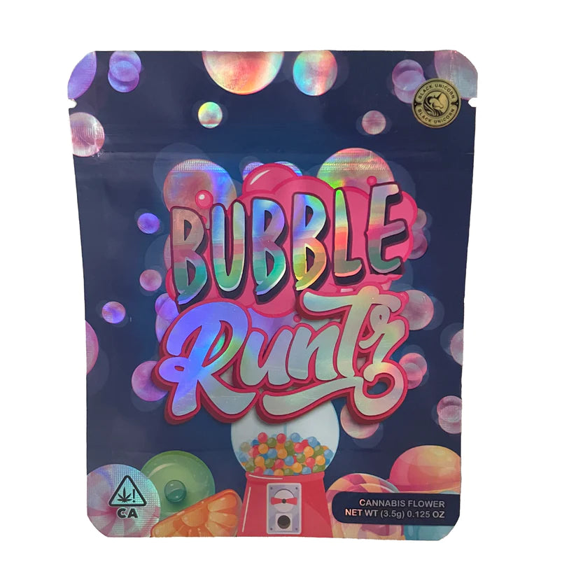 50 Bubble Runtz 3.5-gram empty Mylar bags.
