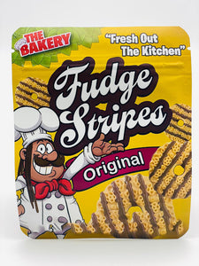 50 Fudge Stripes Original 3.5-gram empty Mylar bags