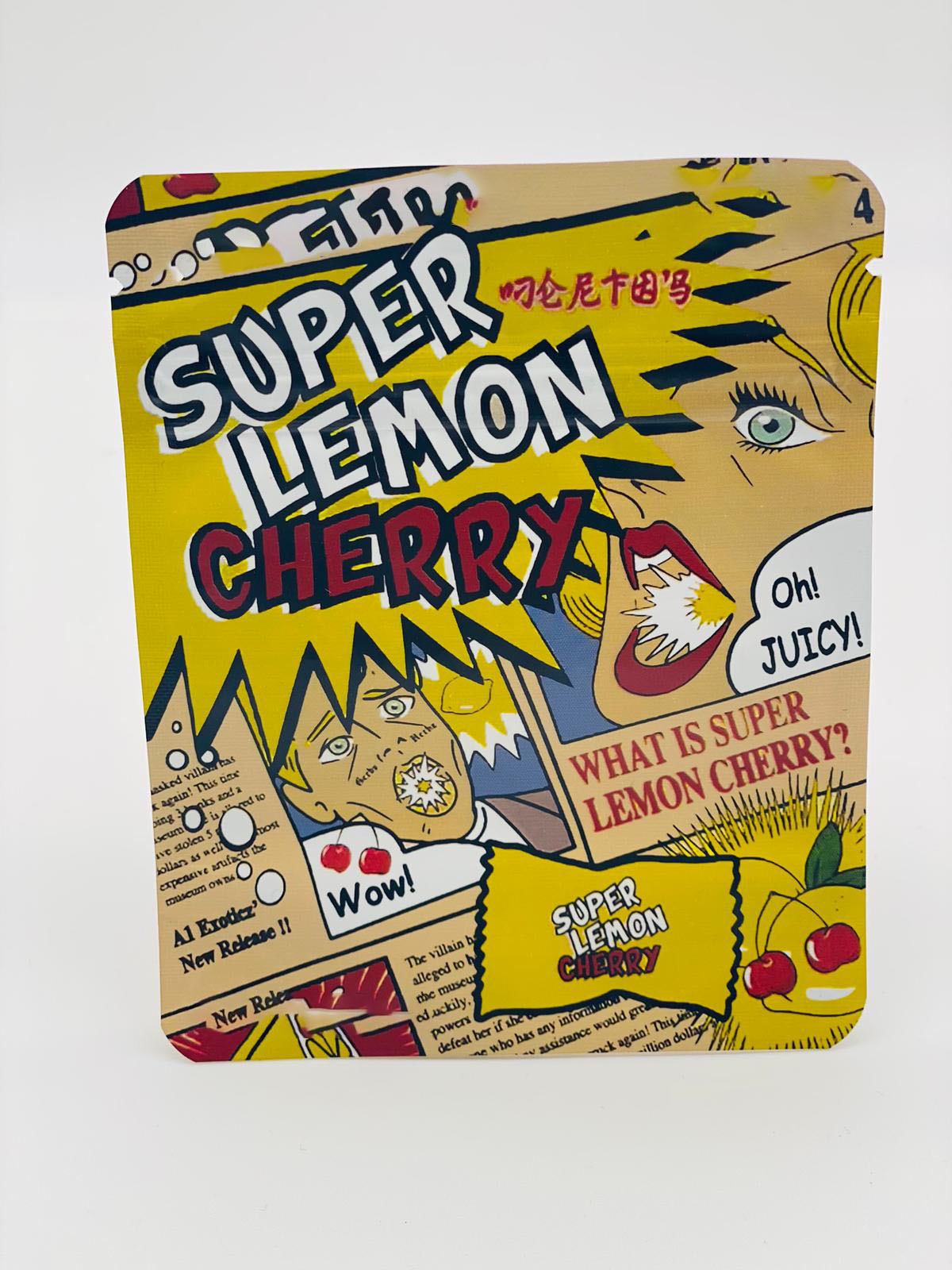 50 Supper Lemon Cherry 3.5-gram empty Mylar bags