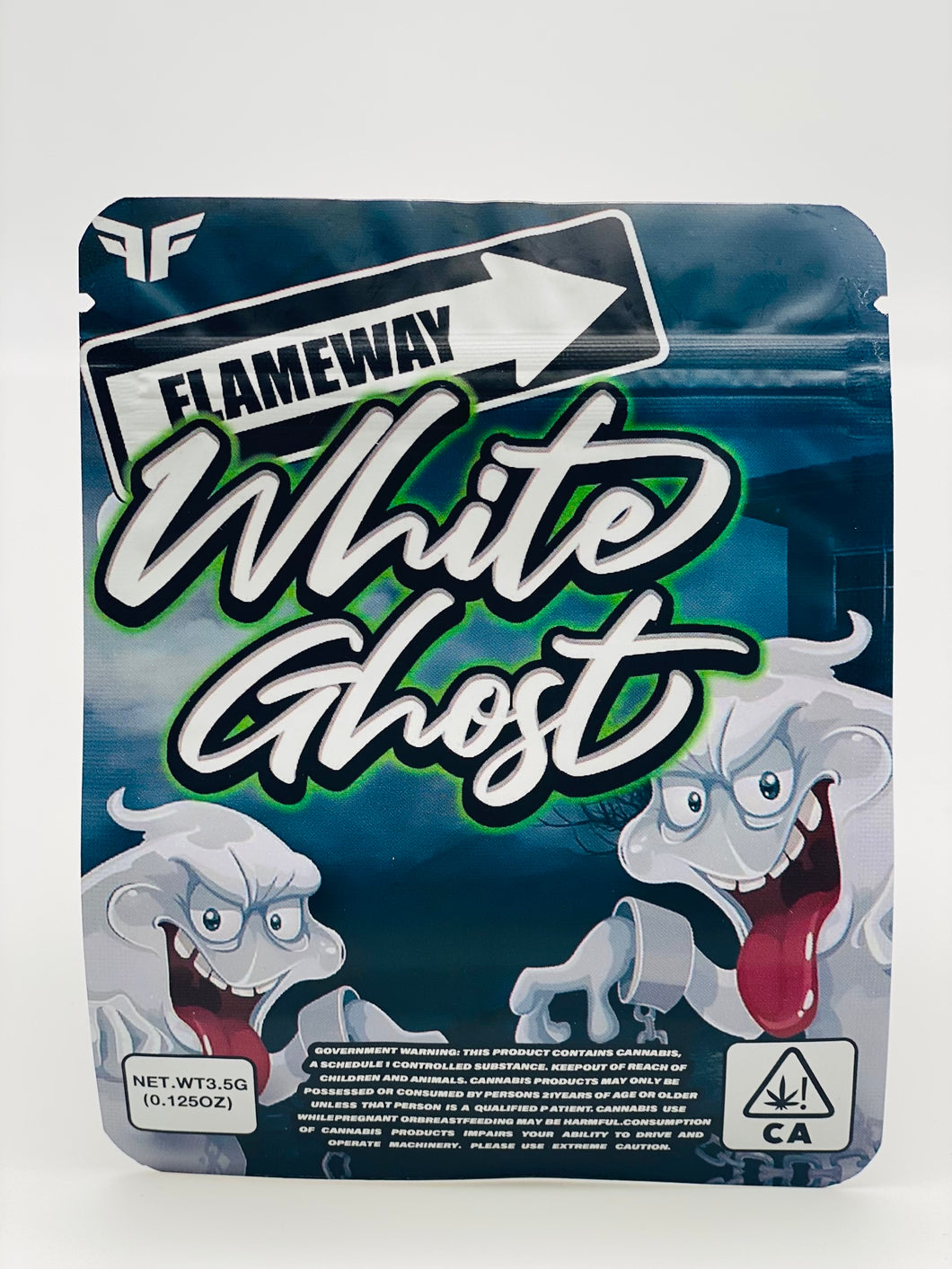 50 White Ghost 3.5-gram Empty Mylar bags