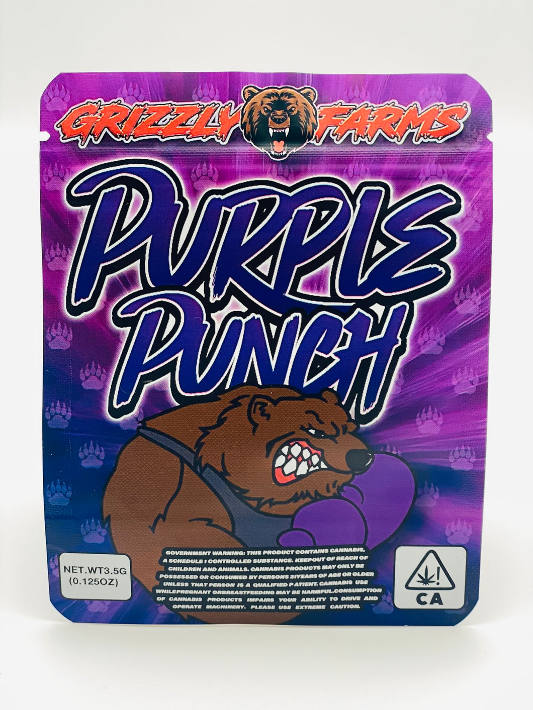 50 Purple Punch 3.5-gram Empty Mylar bags