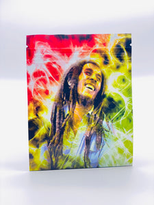 50 Bob Marley 3.5-gram empty Mylar bags