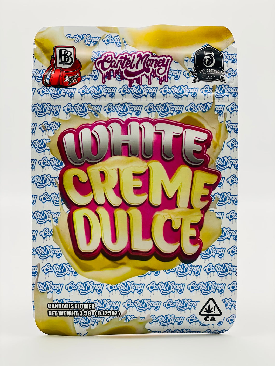 50 White Cream Dulce 3.5-gram empty Mylar bags