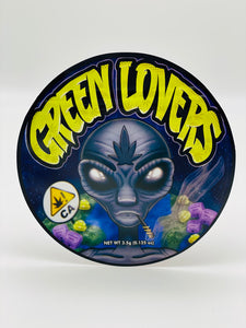 50 Green Lovers 3.5-gram empty Mylar bags