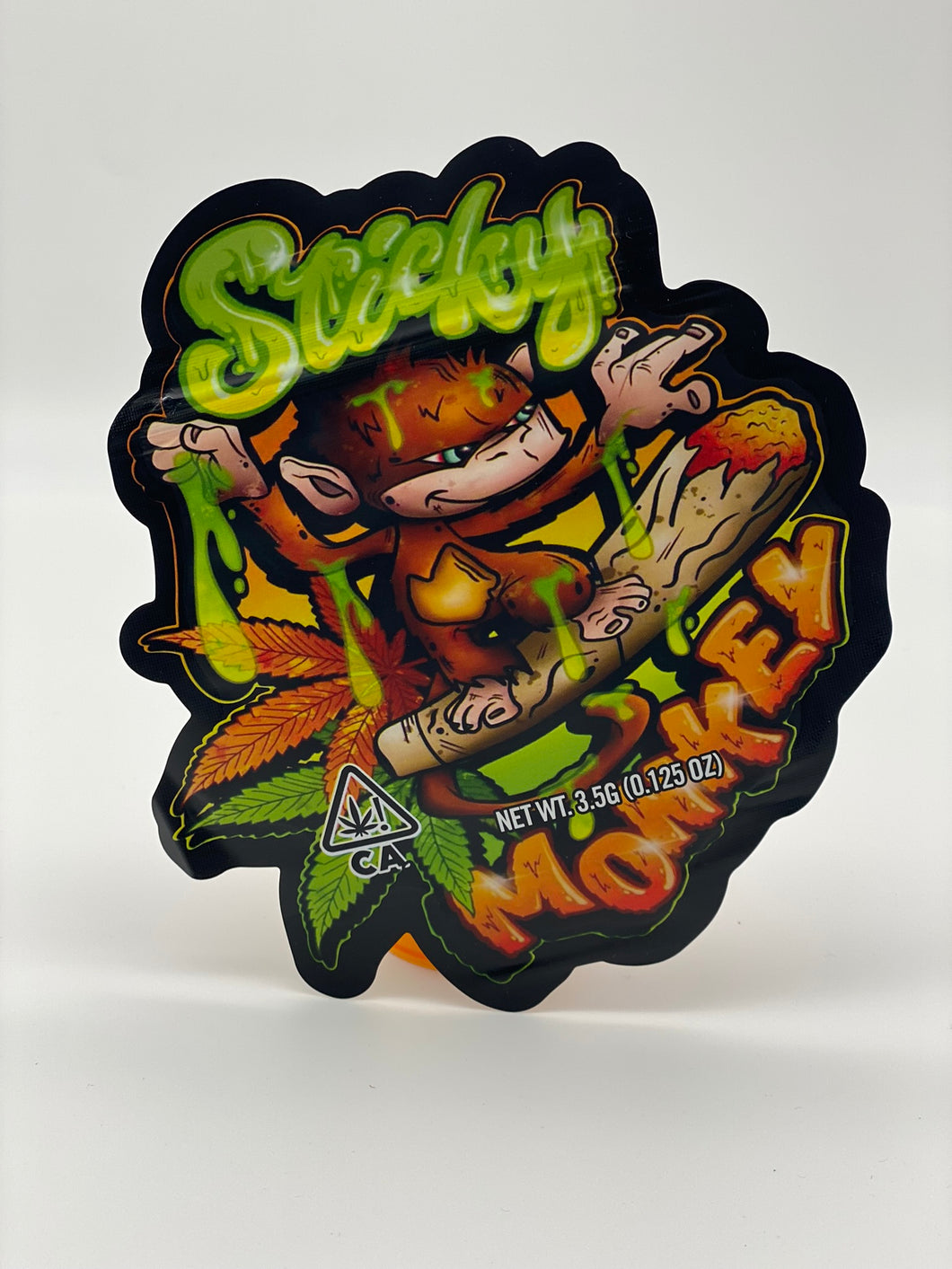 50 Sticky Monkey 3.5-gram empty Mylar bags